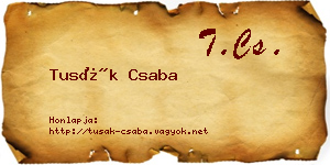 Tusák Csaba névjegykártya